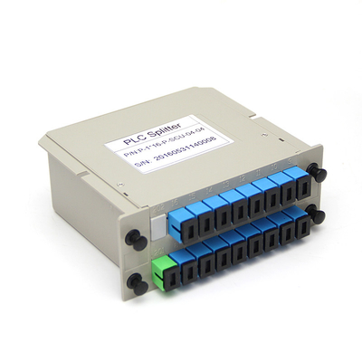 ラック マウントPlcのディバイダーのABS箱SC UPCのコネクター カセット タイプ1X16の光ファイバーのディバイダー