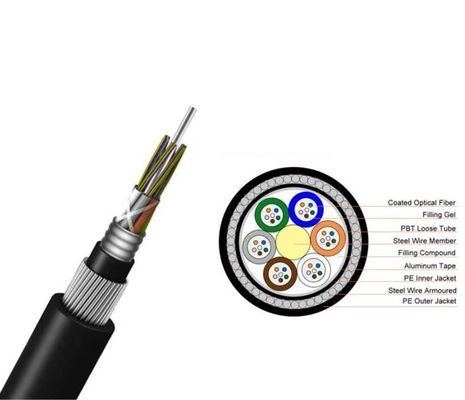 海底GYTA33 24 48 72の中心の直接埋葬の光ファイバケーブル