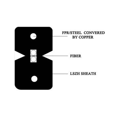 FTTX FTTH FTTP 1Core 2Core 4Core G657A1の屋内繊維光学のドロップ・ケーブル
