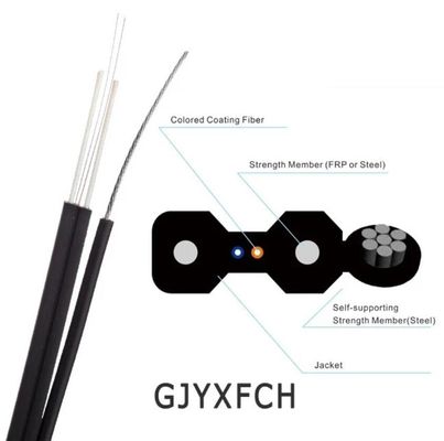 GJYXFCH 1 - 24の中心屋外の自己支持FTTHの空気のドロップ・ケーブル