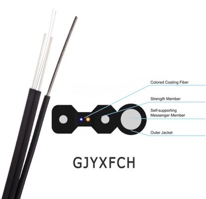 GJYXFCH 1 - 24の中心屋外の自己支持FTTHの空気のドロップ・ケーブル