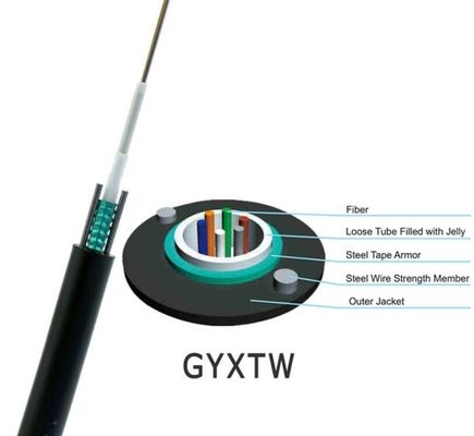 12中心屋外の単モードGYXTWの光ファイバケーブル